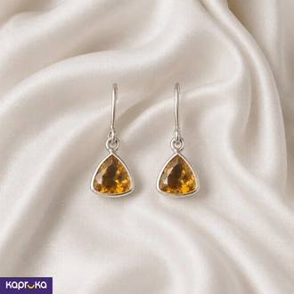 925 Silver Natural Yellow Citrine Womens Hanging Earrings Buy Jewellery Online for specialGifts