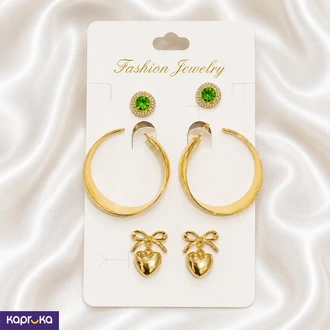 Bqueen Brand Stainless Steel Gold Plated Fashion 3 Pcs Earring Set Buy Jewellery Online for specialGifts
