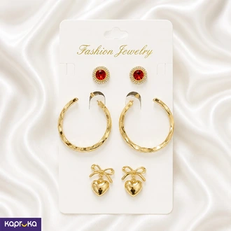 Bqueen Brand Fashion Stainless Steel Gold Plated 3Pcs Earring Set Buy Jewellery Online for specialGifts