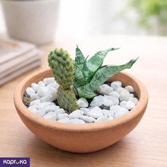 Mini Snake Plant And Cactus Terracotta Arrangement Buy HOME Ezy Online for HOUSEHOLD