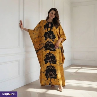 Royal Mustard Yellow Batik Kaftan Maxi Dress  Online for none