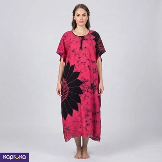 Magenta Colour Batik Kaftan Maxi Dress  Online for none