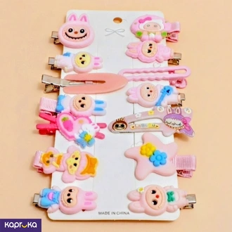 Cute Labubu Themed Pink Hair Clips 14pcs Set Buy Fashion | Handbags | Shoes | Wallets and More at Kapruka Online for specialGifts