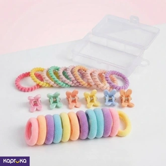 Pastel Hair Accessories 38pcs Set - Hair Ties n Claw Clips  Online for none