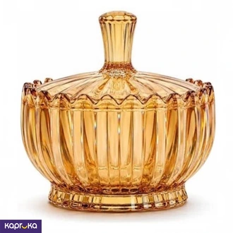 Vintage Amber Glass Covered Candy Pot  Online for none