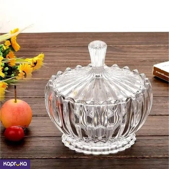 Elegant Crystal Clear Glass Candy Jar  Online for none