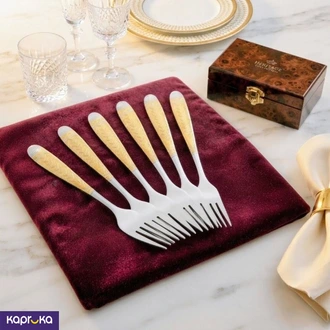Heavy Duty Stainless Steel Gold Accented Dinner Forks set 6pcs Forks Buy Household Gift Items Online for specialGifts
