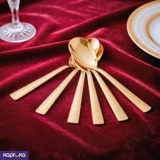 Heavy Duty Stainless Steel Gold Textured Tea Or Desserts  Spoons set 6pcs Spoons Buy Household Gift Items Online for specialGifts