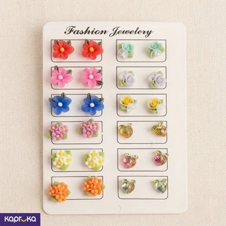 Kawaii Flower And Fruit Resin Stud Earring - KKY Batik - Kids F  Online for none