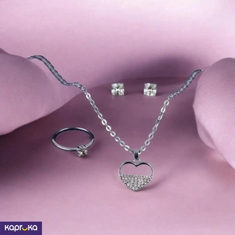 Radiant Crystal Heart Shape Pendant Jewellery Set Buy Jewellery Online for specialGifts