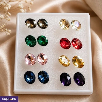 Oval Crystal Stud 8 Pairs Earring Set Buy Jewellery Online for specialGifts