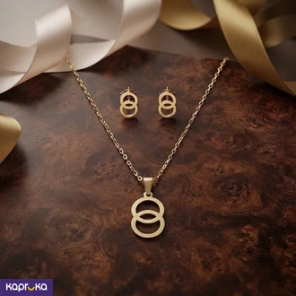 Elegant Double Circle Interlocking Pendant Necklace Set Buy Jewellery Online for specialGifts