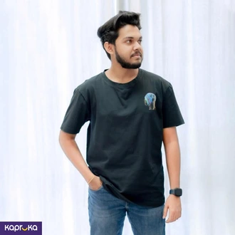 Classic Black Karma Unisex Crew Neck T Shirt With Front And Back Print Buy VLOG BY VOLGA KALPANI Online for CLOTHING