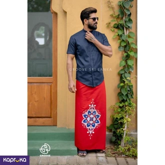 Flora Crimson Traditional Gents Sarong Buy Clothing and Fashion Online for specialGifts