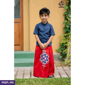 Flora Crimson traditional Kids Sarong Buy Groove SL Online for CLOTHING