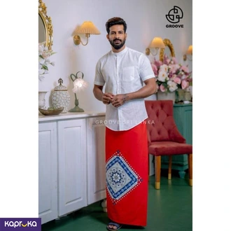 Diamond Red Traditional Gents Sarong Buy Clothing and Fashion Online for specialGifts
