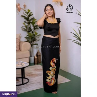 Petals Black Traditional Ladies Lungi Buy Clothing and Fashion Online for specialGifts