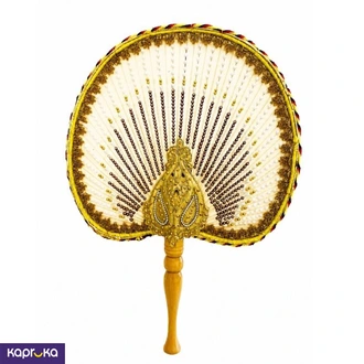 Traditional Watapatha Hand Fan - Pearl n Gold Beadwork Sri Lanka  Online for none