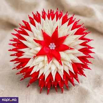 Handmade Puja Flower In Red And Ivory Color Buy pirikara Online for specialGifts