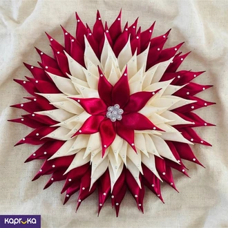 Handmade Puja Flower In Maroon And Lvory Color Buy pirikara Online for specialGifts