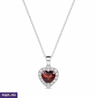 925 Silver Heart Garnet n Cubic Zirconia Necklace Set Sri Lanka  Online for none
