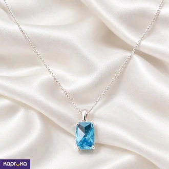 925 Silver Natural London Blue Topaz Pendant n Chain Set - KASA  Online for none