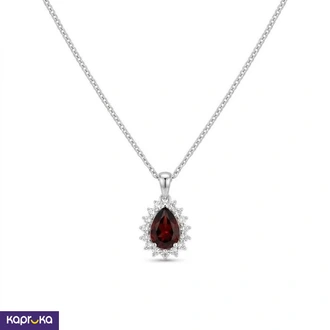 925 Silver Natural Red Garnet Womens Pendant With Chain Buy Jewellery Online for specialGifts