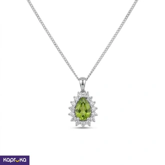 925 Silver Natural Light Green Peridot Womens Pendant With Chain Buy Jewellery Online for specialGifts