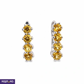 Citrine Huggies Earring Buy SIHINA Online for JEWELRY/WATCHES