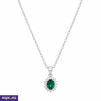 Green Stone Pendent with Necklace Buy Jewellery Online for specialGifts