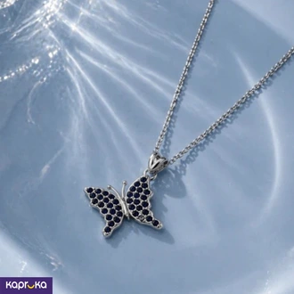 Blue Butterfly Pendent with Necklace Buy Jewellery Online for specialGifts