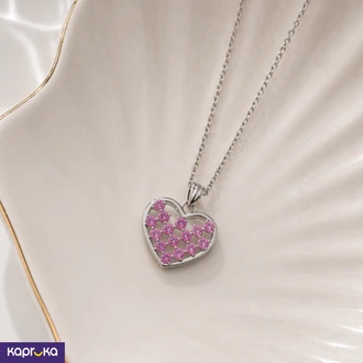 Pink Heart Pendent with Necklace Buy Jewellery Online for specialGifts