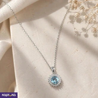 Blue Topaz Pendent With Necklace Buy Jewellery Online for specialGifts