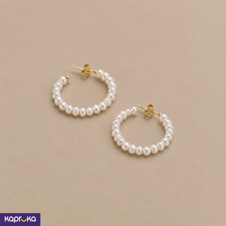Pearl Hoop Earrings - sihina - Women`s Jewelry  Online for none