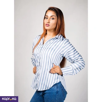 Solenne Riviera  Blue Stripe Shirt Top Buy SOLENNE Online for CLOTHING