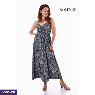 Solenne Bleu Blossom Ruched Floral Midi Dress Sri Lanka  Online for none