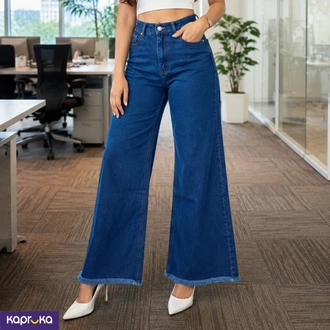 Wide Leg Denim Jeans Open Hem for Women - Sri Lanka  Online for none