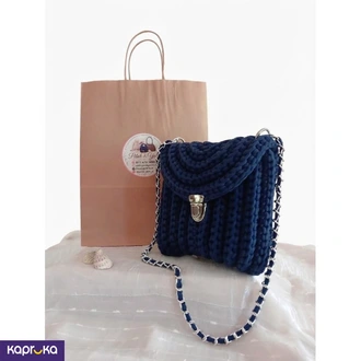 Handcrafted Crochet Navy Blue Crossbody Bag  Online for none