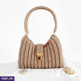 Handcrafted Crochet Noura Shoulder Bag Sand Brown Buy Fashion | Handbags | Shoes | Wallets and More at Kapruka Online for specialGifts