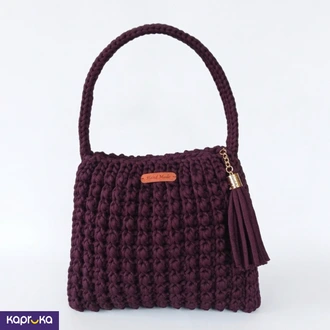 Handcrafted Crochet Estela Bag Grape Wine Color  Online for none