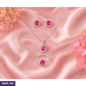 Natural Corundum Square Cushion Shaped Ruby Set Buy Jewellery Online for specialGifts