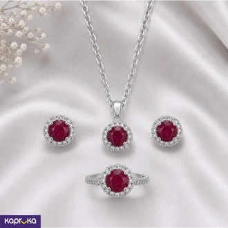 Natural Corundum Round Shaped Ruby Set Buy Royal jewellers pvt ltd Online for JEWELRY/WATCHES
