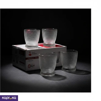 Red Cherry 280ml Honeycomb Pattern Glass Water Cup Set  6pcs Buy ABM Multy Traders Online for HOUSEHOLD