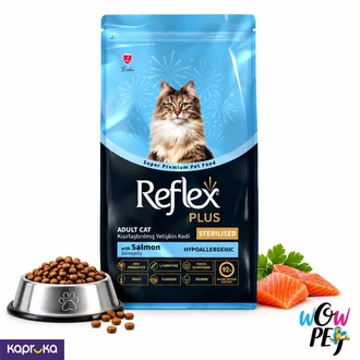 Reflex Plus Adult Cat Sterilised with Salmon Hypoallergenic 8kg Buy pet Online for specialGifts