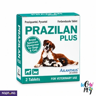 Prazilan Plus Broad Spectrum Dewormer For Dogs Cats 2 Tablets  Online for none