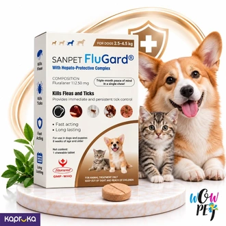 SANPET FluGard Chewable Tablet for Dogs 2.54.5 kg  Buy pet Online for specialGifts