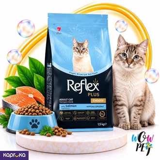 Reflex Plus Adult Cat Food with Salmon Hypoallergenic 1.5kg  Buy pet Online for specialGifts