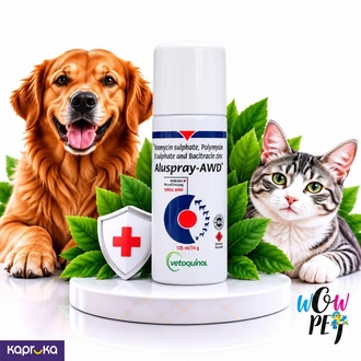Vetoquinol AlusprayAWD Antibiotic Wound Dressing Topical Spray 125ml  Buy pet Online for specialGifts