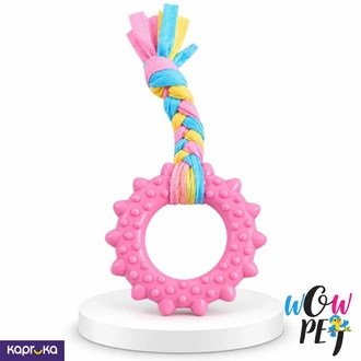 Rubber Ring Rope Dog Chew Toy - Sun with Cloth Tail Sri Lanka  Online for none