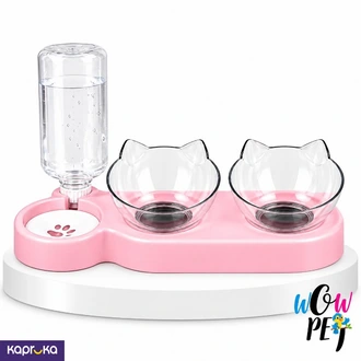Double Bowl Set With Water Bottle For Pets  Online for none